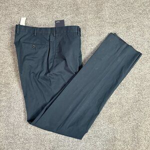 Incotex Brando Pants 40  Blue Solid Chino Slowear Unhemmed NEW